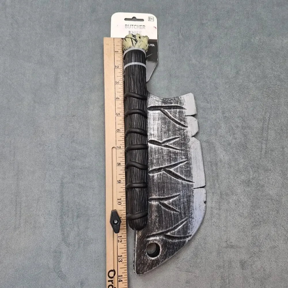 Butcher Knife Axe Skull on Handle Halloween Cosplay Prop Brand NEW